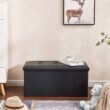 AEDILYS 30 inches Storage Ottoman Bench, Folding Footrest Shoe Bench with 109L Storage Space, Support 350lbs