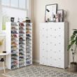 UBesGoo 12 Tiers Shoe Rack Shelf 36 Cubes Shoe Storage Cabinet 72 Pairs Shoe Storage Organizer for Entryway Hallway Bedroom Living Room, White UBesGoo 12 Tiers Shoe Rack Shelf 36 Cubes Shoe Storage Cabinet 72 Pairs Shoe Storage Organizer for Entryway Hallway Bedroom Living Room, White