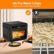 Boyel Living 26 qt. Black Stainless Steel Air Fryer Toaster Oven with 6 Accessories and Extra Large Capacity