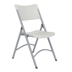 National Public Seating 602 Grey Plastic Seat Outdoor Safe Folding Chair (Set of 4)