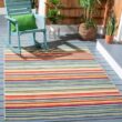 SAFAVIEH Cabana Ivory/Green 9 ft. x 12 ft. Striped Indoor/Outdoor Patio Patio Area Rug SAFAVIEH Cabana Ivory/Green 9 ft. x 12 ft. Striped Indoor/Outdoor Patio Patio Area Rug