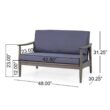 Noble House Willowbrook Grey 4-Piece Wood Patio Conversation Seating Set with Dark Grey Cushions Noble House Willowbrook Grey 4-Piece Wood Patio Conversation Seating Set with Dark Grey Cushions