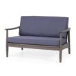 Noble House Willowbrook Grey 4-Piece Wood Patio Conversation Seating Set with Dark Grey Cushions Noble House Willowbrook Grey 4-Piece Wood Patio Conversation Seating Set with Dark Grey Cushions