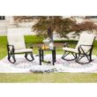 Patio Festival 5-Piece Metal Patio Conversation Set with Beige Cushion