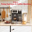 Galanz 2- Cup Stainless Steel Espresso Machine with Steam Wand and Drip Coffee Machine