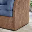 StyleWell Salisbury Cedarbrook 5-Piece Outdoor Sectional with Espresso Frame Finish and Lake Cushions