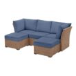 StyleWell Salisbury Cedarbrook 5-Piece Outdoor Sectional with Espresso Frame Finish and Lake Cushions