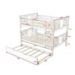 Harper & Bright Designs White Full Wood Bunk Bed with Twin Size Trundle and Ladder