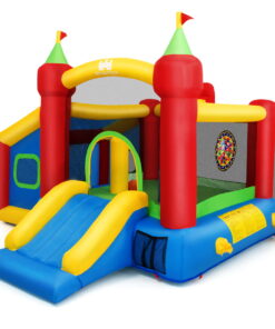 Topbuy Inflatable Castle Bounce House Kids Slide Jumping Playhouse with Ball Pit and Dart Board