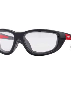 Milwaukee Anti-Fog Performance Safety Glasses with Gasket Clear Lens Black/Red Frame 1 pc