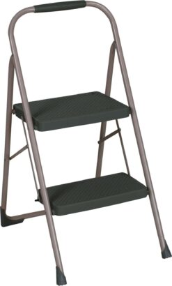 2 Step Steel Step Stool with 200 lb. Load Capacity
