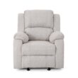 Noble House Mozelle Classic Tufted Beige Polyester Recliner