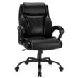 Costway Black 400 lbs. Big and Tall Leather Office Chair Adjustable High Back Task Chair
