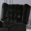 Noble House Keating Traditional Tufted Back Black Velvet Wingback Recliner