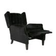 Noble House Keating Traditional Tufted Back Black Velvet Wingback Recliner