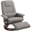 HomCom Grey PU Leather Adjustable Swivel Recliner Chair