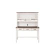 Home Decorators Collection 48 in. Rectangular White/Haze Wood 5-Drawer Writing Desk with Open Shelf Hutch