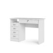 Tvilum 43 in. Rectangular White 5 Drawer Writing Desk with Locking Feature
