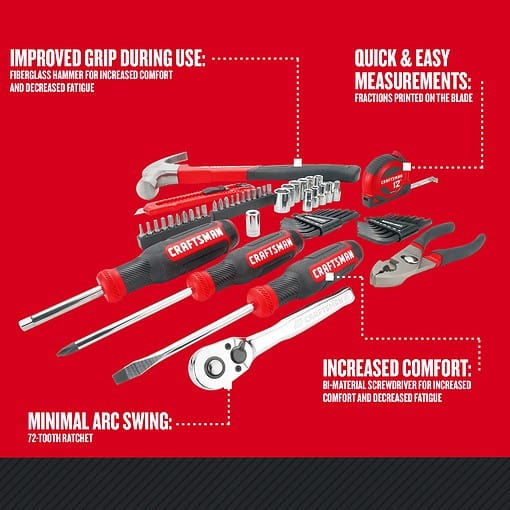 CRAFTSMAN 57-Piece Household Tool Set with Hard Case