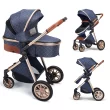 B.Childhood High Landscape Baby Stroller Folding Reversible Seat,Unisex,Blue