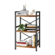 Homeiju Bookshelf, 3 Tier Industrial Bookcase, Metal Small Bookcase