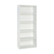 ClosetMaid Bookshelf with 5 Shelf Tiers, Adjustable Shelves, Tall Bookcase Sturdy Wood with Closed Back Panel, White Finish