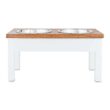 EveryYay Dining In White Wood Elevated Double Diner Dog Feeder, 7 Cups