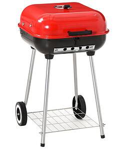 Outsunny 17.75-in W Red Charcoal Grill
