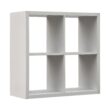 allen + roth 30-in H x 29.87-in W x 13.5-in D White Stackable Wood Laminate 4 Cube Organizer