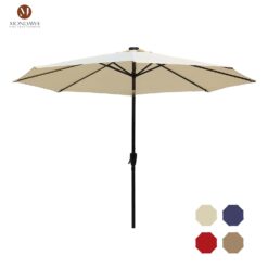Mondawe 10-ft Solar Powered Push-button Tilt Market Patio Umbrella
