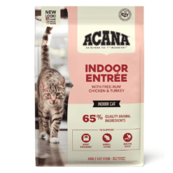 ACANA Indoor Entree for Indoor Cats Chicken Turkey Whole Herring and Rabbit Dry Cat Food, 10 lbs.