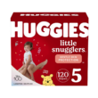 Huggies Size 5 Diapers, Little Snugglers Baby Diapers, Size 5 (27+ lbs), 120 Count