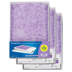 ScoopFree by PetSafe Pack 3 Disposable Crystal Lavender Litter Tray for Cats, 1.6 fl. oz.