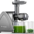 Cold Press Juicer, Aobosi Slow Masticating Juicer Machines with Reverse Function, Quiet Motor, High Juice Yield with Juice Jug & Brush for Cleaning, Gray - 1