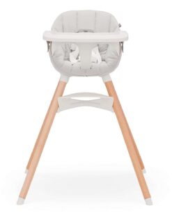 Lalo The Chair Convertible 3-in-1 High Chair for Babies and Toddlers - Wooden ,Baby High Chair with Dishwasher Safe Tray, Adjustable Footrest & Machine Washable High Chair Cushion, Coconut - 1