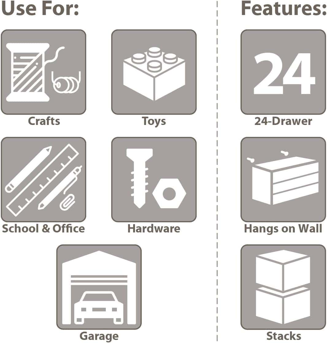 Storage Cabinet Akro-Mils 24 Drawer 10724, Plastic Parts Storage Hardware And Craft Tackle Box
