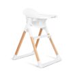 Munchkin® Float™ Foldable Baby and Toddler High Chair - Easy Clean, Compact and Lightweight, Great for Small Spaces, White with Wooden Legs - 1
