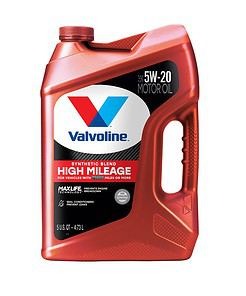 Valvoline High Mileage with MaxLife Technology SAE 5W-20 Synthetic Blend Motor Oil 5 QT