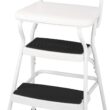 Cosco White Retro Counter Chair / Step Stool with Lift-up Seat - 1