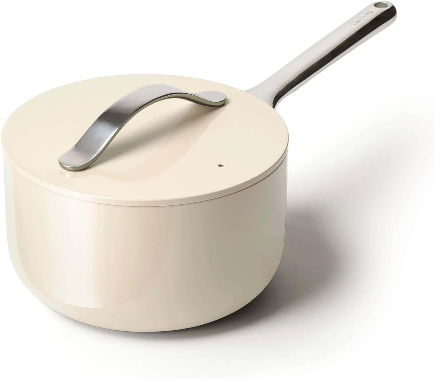 Caraway Nonstick Ceramic Sauce Pan With Lid (3 Qt) Non Toxic, PTFE