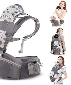 Baby Carrier Newborn to Toddler, Mumgaroo Ergonomic 6-in-1 Baby Carrier with Hip Seat Complete All Seasons, Adjustable & Removable Baby Holder Backpack with Baby Hood 0-36 Months - 1