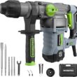 WORKPRO Premium 1-1/4 Inch SDS-Plus Rotary Hammer Drill, 12.5AMP, Heavy Duty Corded Version for Concrete Demolition Chipping Rotomartillo, 5 SDS-Plus Bits - 1