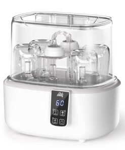 Bottle Sterilizer and Dryer, Fast Electric Steam Sterilizer and Dryer for Baby Bottles Pacifier Breast Pump, Dries Faster Large Capacity Holds 6 Bottles, LED Display Auto-Off Baby Bottle Washer - 1