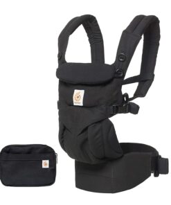 Ergobaby Omni 360 All-Position Baby Carrier for Newborn to Toddler with Lumbar Support (7-45 Pounds), Pure Black, 1 Count (Pack of 1) - 1