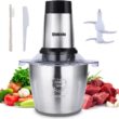 Electric Meat Grinder, Qinkada 500W Food Processor 3.5L Chopping Meat, 14Cup Large Stainless Steel Electric Food Chopper with 4 Sharp Blades 3 Rotating Speed Levels and Spatula - 1