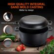 Overmont 2 in 1 Pre Seasoned Dutch Oven with Skillet Lid for Induction, Electric, Grill, Stovetop, BBQ, Camping (5 Quart) Overmont 2 in 1 Pre Seasoned Dutch Oven with Skillet Lid for Induction, Electric, Grill, Stovetop, BBQ, Camping (5 Quart) - 8