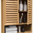Purbambo Bathroom Wall Cabinet, Bamboo Wall Mount Medicine Cabinet Storage Organizer, Double Doors & 3 Tier Adjustable Shelf - 1