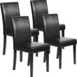Dining Chairs Dining Room Chairs Parsons Set of 4 Dining Side Chairs for Home Kitchen Living Room, Leather Black - 1