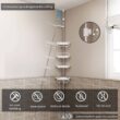 ALLZONE Rustproof Shower Caddy Corner for Bathroom,Bathtub Storage Organizer for Shampoo Accessories,4-Tier Adjustable Shelves with Tension Pole, 56 to 114 Inch, White - 7