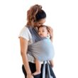Moby Easy-Wrap Carrier | Baby Carrier and Wrap in One for Mothers, Fathers, and Caregivers | Designed for Newborns, Infants, and Toddlers | Holder Can Carry Babies up to 33 lbs | Smoked Pearl - 1